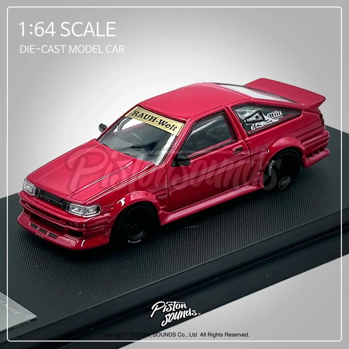 1:64스케일 다이캐스트 토요타 AE86 트레노 RWB 드리프트카 레드